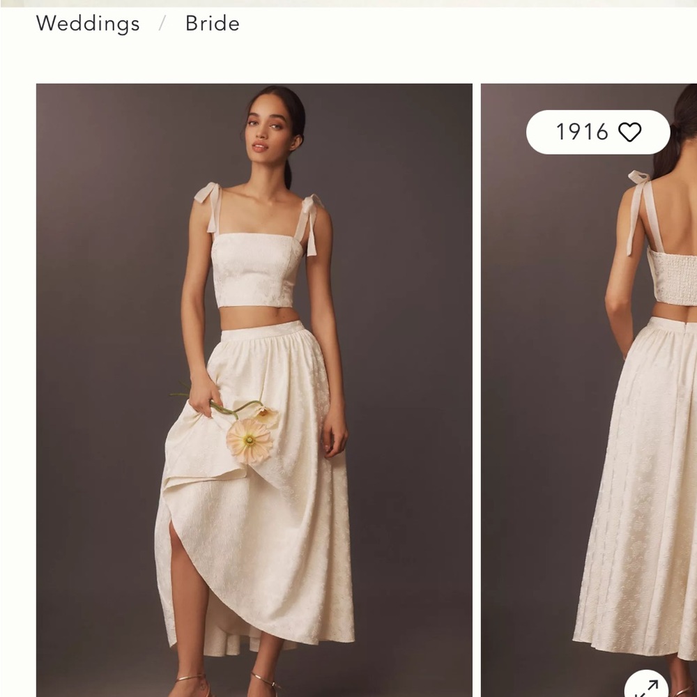 Hutch White Two-Piece Maxi Dress with Bow Straps
